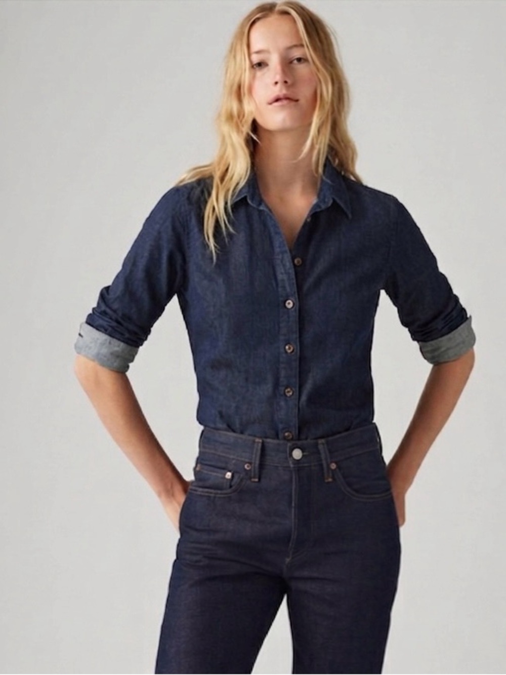 Massimo dutti Dark Indigo Denim Shirt / size M